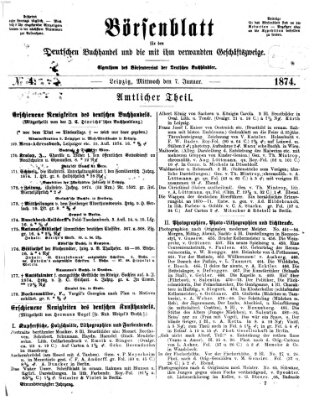 Börsenblatt für den deutschen Buchhandel Mittwoch 7. Januar 1874