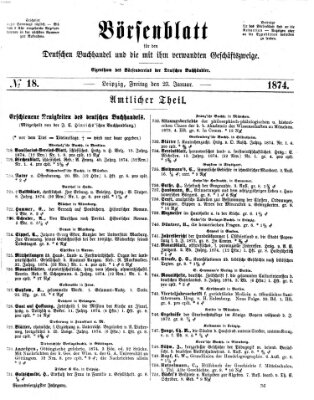 Börsenblatt für den deutschen Buchhandel Freitag 23. Januar 1874