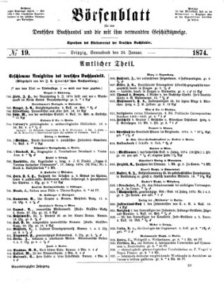 Börsenblatt für den deutschen Buchhandel Samstag 24. Januar 1874