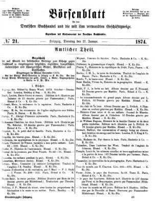 Börsenblatt für den deutschen Buchhandel Dienstag 27. Januar 1874