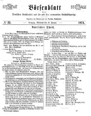 Börsenblatt für den deutschen Buchhandel Mittwoch 28. Januar 1874