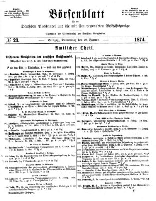 Börsenblatt für den deutschen Buchhandel Donnerstag 29. Januar 1874