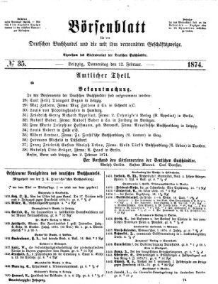 Börsenblatt für den deutschen Buchhandel Donnerstag 12. Februar 1874