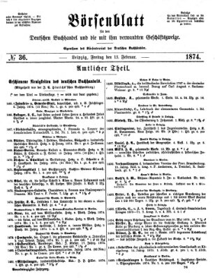 Börsenblatt für den deutschen Buchhandel Freitag 13. Februar 1874