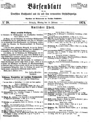 Börsenblatt für den deutschen Buchhandel Montag 16. Februar 1874