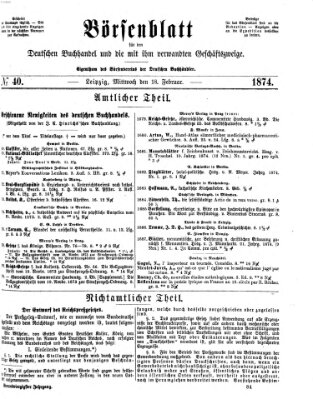 Börsenblatt für den deutschen Buchhandel Mittwoch 18. Februar 1874