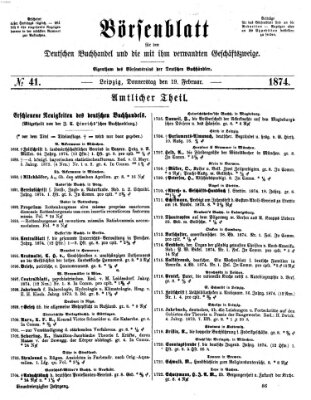 Börsenblatt für den deutschen Buchhandel Donnerstag 19. Februar 1874