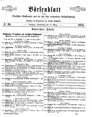 Börsenblatt für den deutschen Buchhandel Donnerstag 12. März 1874