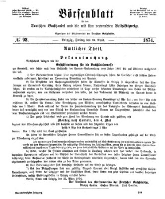 Börsenblatt für den deutschen Buchhandel Freitag 24. April 1874