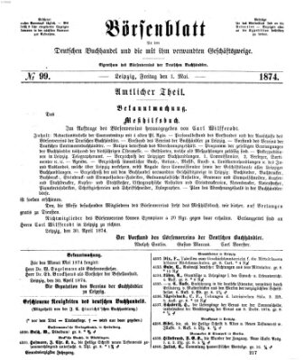 Börsenblatt für den deutschen Buchhandel Freitag 1. Mai 1874