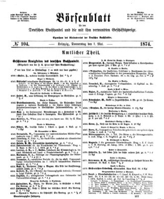 Börsenblatt für den deutschen Buchhandel Donnerstag 7. Mai 1874