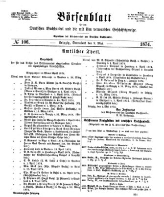 Börsenblatt für den deutschen Buchhandel Samstag 9. Mai 1874