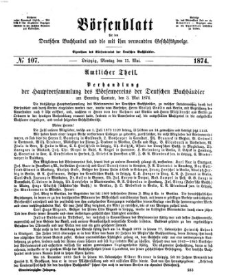 Börsenblatt für den deutschen Buchhandel Montag 11. Mai 1874