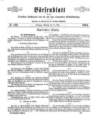 Börsenblatt für den deutschen Buchhandel Montag 18. Mai 1874