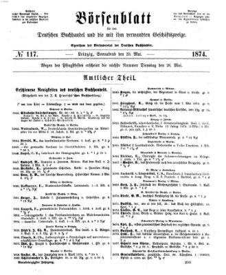 Börsenblatt für den deutschen Buchhandel Samstag 23. Mai 1874