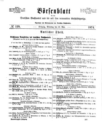 Börsenblatt für den deutschen Buchhandel Dienstag 26. Mai 1874