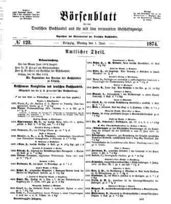 Börsenblatt für den deutschen Buchhandel Montag 1. Juni 1874