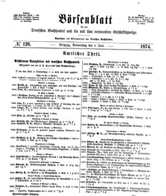 Börsenblatt für den deutschen Buchhandel Donnerstag 4. Juni 1874