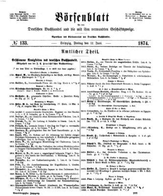 Börsenblatt für den deutschen Buchhandel Freitag 12. Juni 1874