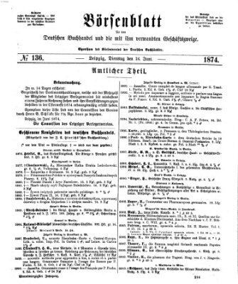 Börsenblatt für den deutschen Buchhandel Dienstag 16. Juni 1874