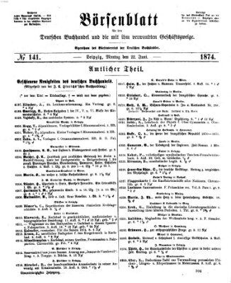 Börsenblatt für den deutschen Buchhandel Montag 22. Juni 1874