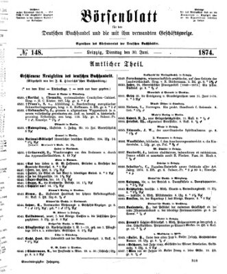 Börsenblatt für den deutschen Buchhandel Dienstag 30. Juni 1874