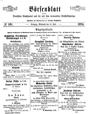 Börsenblatt für den deutschen Buchhandel Mittwoch 15. Juli 1874