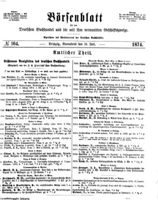 Börsenblatt für den deutschen Buchhandel Samstag 18. Juli 1874