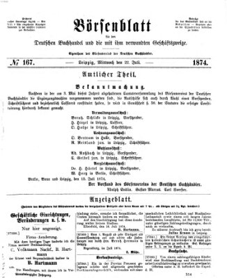 Börsenblatt für den deutschen Buchhandel Mittwoch 22. Juli 1874