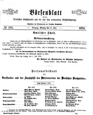 Börsenblatt für den deutschen Buchhandel Montag 27. Juli 1874