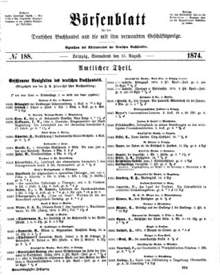 Börsenblatt für den deutschen Buchhandel Samstag 15. August 1874