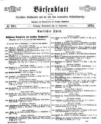 Börsenblatt für den deutschen Buchhandel Samstag 12. September 1874