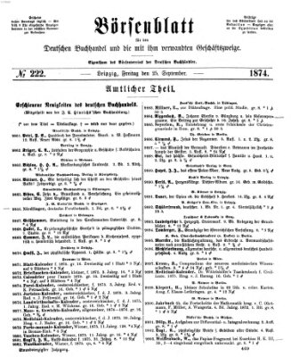 Börsenblatt für den deutschen Buchhandel Freitag 25. September 1874