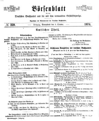 Börsenblatt für den deutschen Buchhandel Samstag 3. Oktober 1874