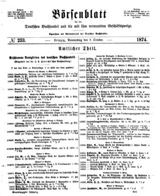 Börsenblatt für den deutschen Buchhandel Donnerstag 8. Oktober 1874