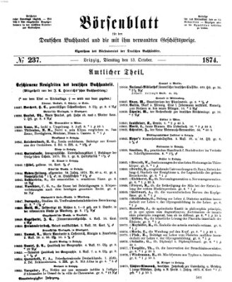 Börsenblatt für den deutschen Buchhandel Dienstag 13. Oktober 1874