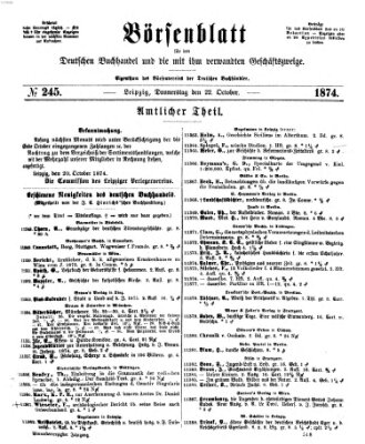 Börsenblatt für den deutschen Buchhandel Donnerstag 22. Oktober 1874