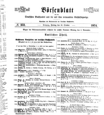 Börsenblatt für den deutschen Buchhandel Freitag 30. Oktober 1874