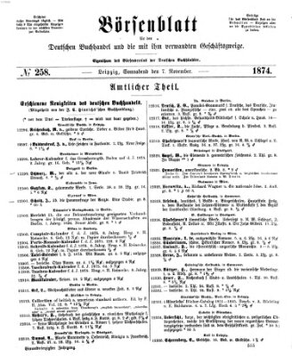 Börsenblatt für den deutschen Buchhandel Samstag 7. November 1874