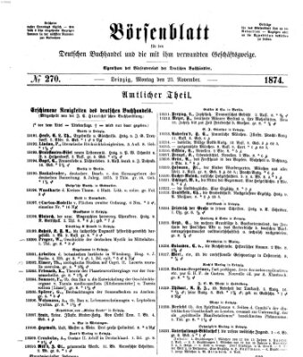 Börsenblatt für den deutschen Buchhandel Montag 23. November 1874