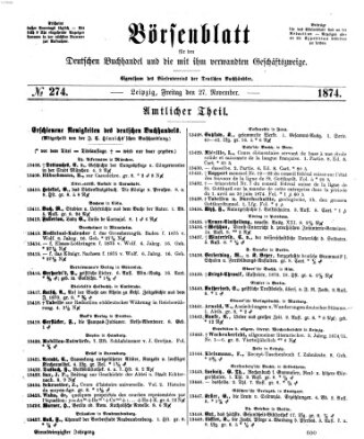 Börsenblatt für den deutschen Buchhandel Freitag 27. November 1874