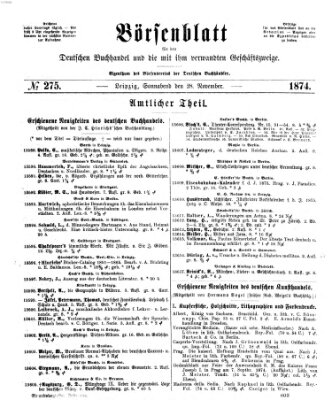 Börsenblatt für den deutschen Buchhandel Samstag 28. November 1874