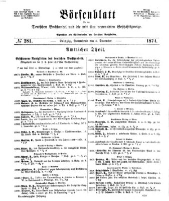 Börsenblatt für den deutschen Buchhandel Samstag 5. Dezember 1874