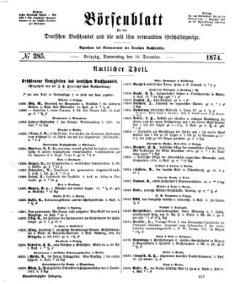 Börsenblatt für den deutschen Buchhandel Donnerstag 10. Dezember 1874