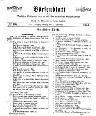 Börsenblatt für den deutschen Buchhandel Montag 14. Dezember 1874