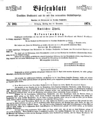 Börsenblatt für den deutschen Buchhandel Freitag 18. Dezember 1874