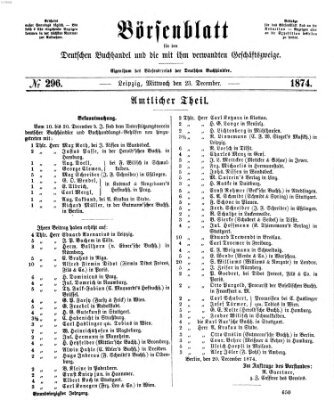 Börsenblatt für den deutschen Buchhandel Mittwoch 23. Dezember 1874