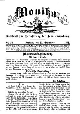 Katholische Schulzeitung (Bayerische Schulzeitung) Mittwoch 23. September 1874