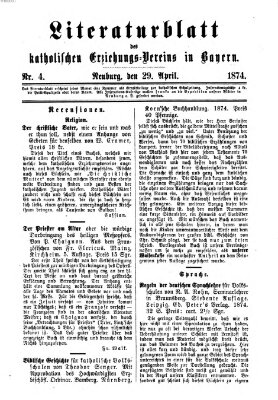 Katholische Schulzeitung (Bayerische Schulzeitung) Mittwoch 29. April 1874