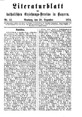 Katholische Schulzeitung (Bayerische Schulzeitung) Mittwoch 30. Dezember 1874